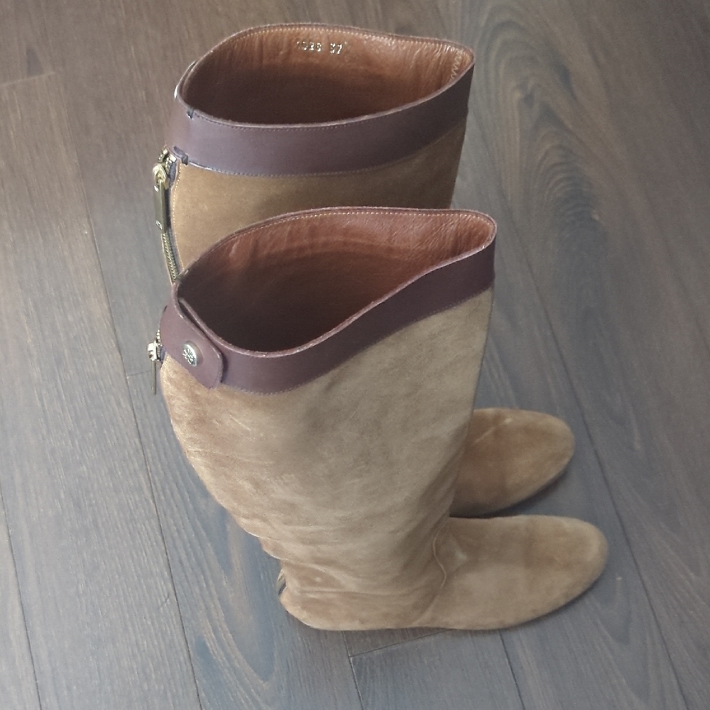 Caroline Herrera Suede Leather Riding Boots - Picture 7 of 16